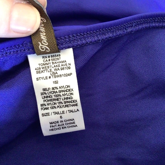 Tommy Bahama Womens Blue Twist Front Bandeau Halter 1pc Swimsuit Size 6 - Picture 8 of 9